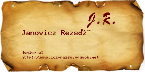 Janovicz Rezső névjegykártya